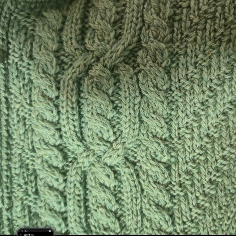 Aran Crafts Sz 2-3Y Green Merino Wool Irish Fisherman Zip Hooded Vest - Picture 9 of 10
